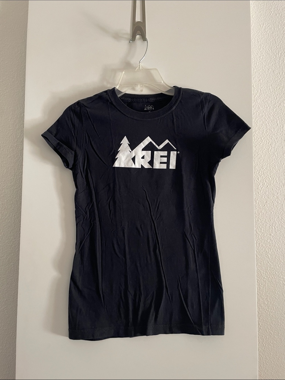 REI Black/White Pure Cotton Short Sleeve Fitted T Shirt Top